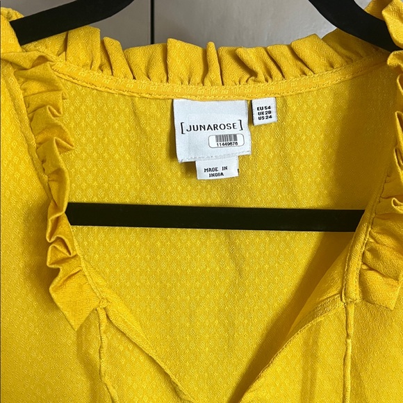 Junarose Yellow Ruffle Sleeve Blouse - Picture 5 of 5